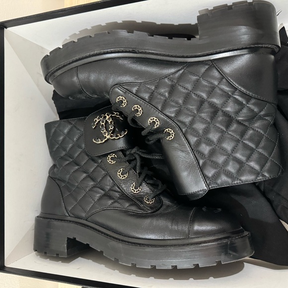 Chanel 19 Black Quilted Leather Ankle Boots - Picture 1 of 4